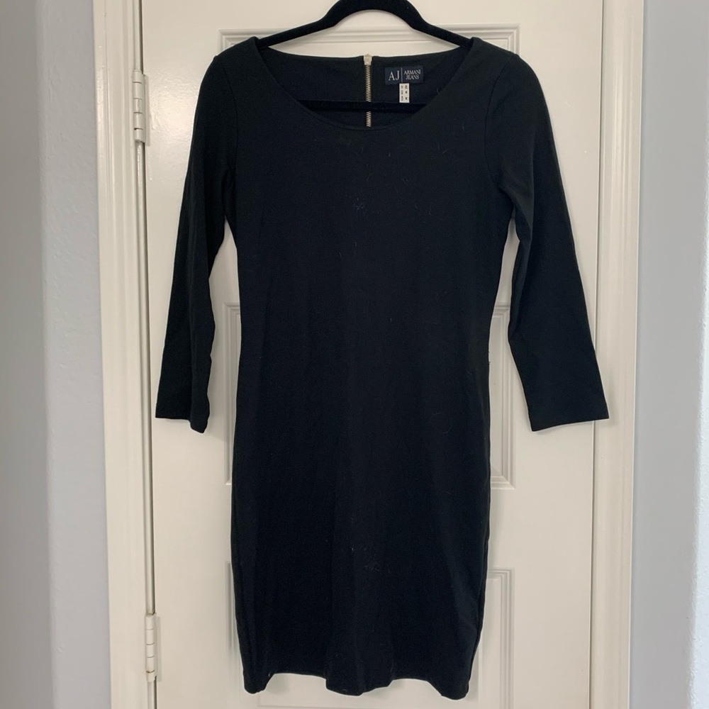 AJ Armani Jeans Black 3/4 sleeve dress